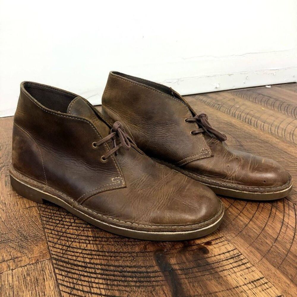 CLARKS 11 Bushacre 2 Chukka Boot leather beeswax brown Bootie mens